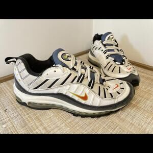 Nike Air Max 98 White Team Orange Black Blue Men’s Size 10 Rare 640744-101